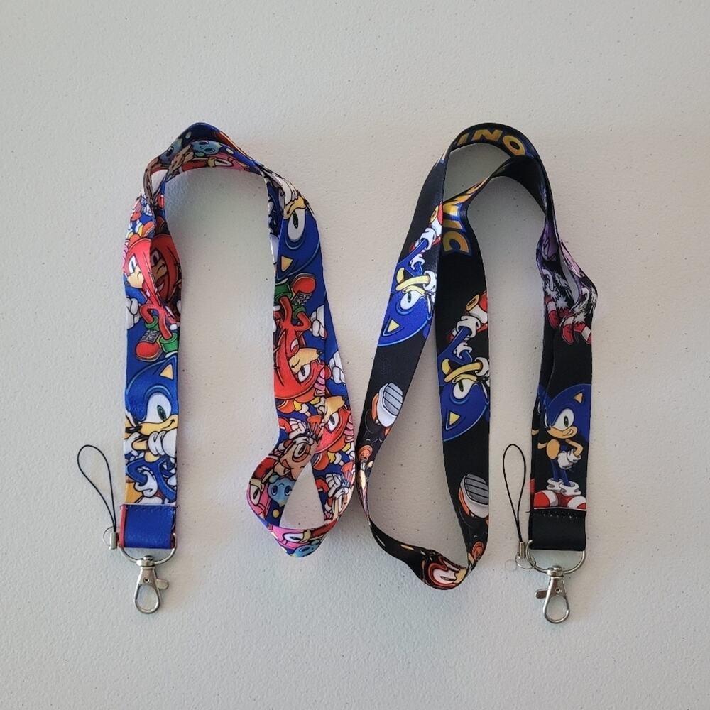 Sonic the Hedgehog 2-Pack Lanyard Bundle Blue & Black Sega